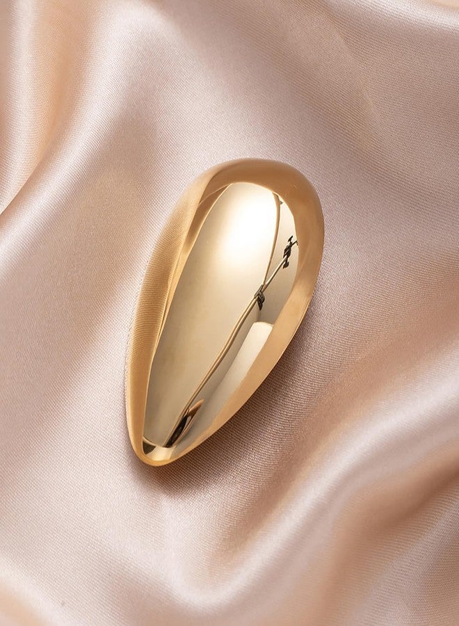 IS4U Chunky Teardrop Brooch for Women Vintage Geometric Metal Brooch Fashionable Irregular Round Corsage Lapel Gold Silver Waterdrop Lapel Pins Dresses Coats Scarves Shawl Clip Cocktail Holiday Party Jewelry for Men and Women (Gold1) - Image 3